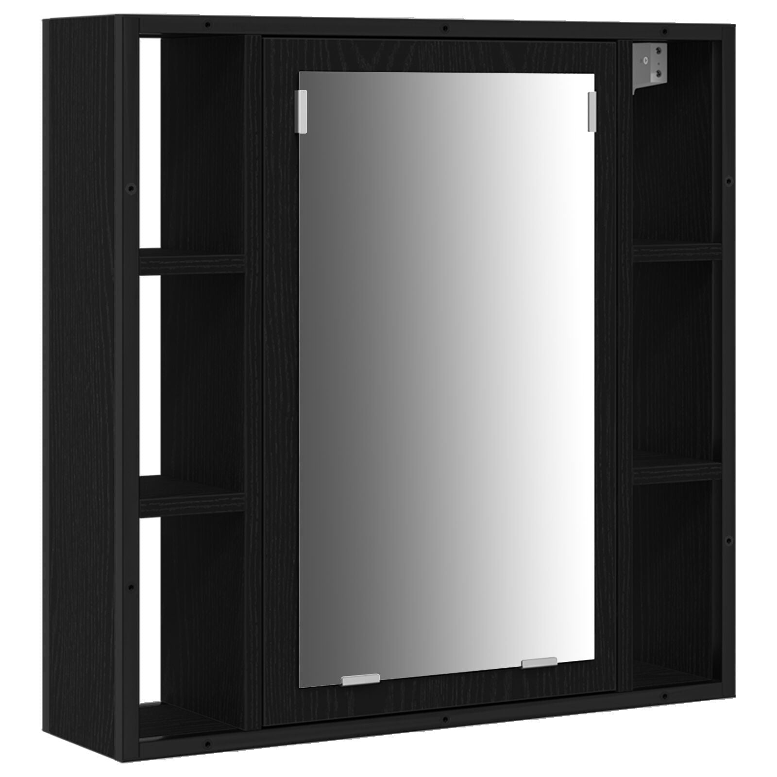 Baderomsspeilskap 3 pcs Svart 80 x 30 x 60 cm Konstruert tre