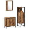 Baderomsinnredningssett med dør 3 pcs Brun 33 x 33 x 120.5 cm