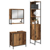 Baderomsinnredningssett med hylle 3 pcs Brun 33 x 33 x 185.5 cm