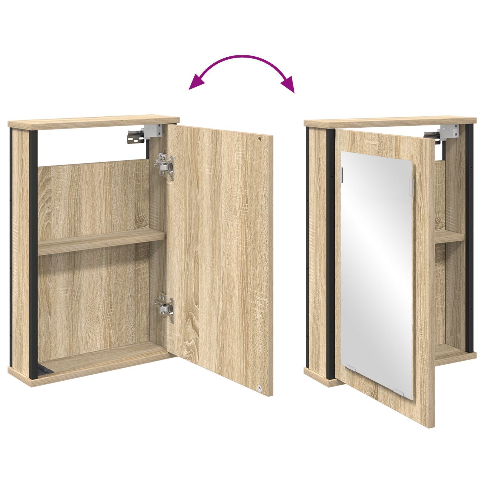 Baderomsinnredningssett med hylle 2 pcs Brun 60 x 30 x 60 cm
