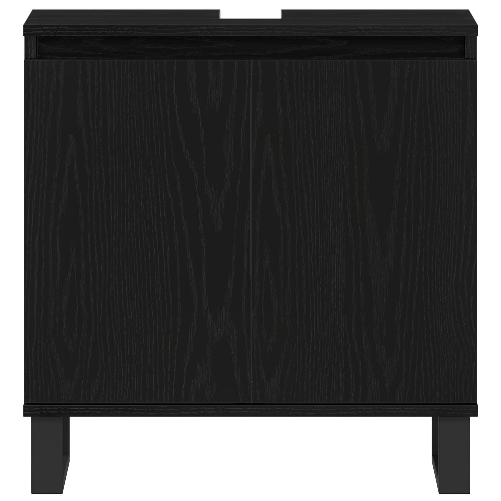 Baderomsinnredningssett med dør 3 pcs Svart 30 x 30 x 190 cm