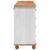 Skap med skuffer Hvit 79 x 40 x 133.5 cm Massivt furutre