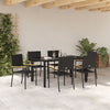 Hage Spisegruppe 7 pcs Svart 150 x 90 x 75 cm polyrotting