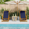 Strandstol 2 pcs Brun 61.5 x 123 x 82cm Massivt akasietre