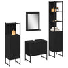 Baderomsinnredningssett med dør 4 pcs Svart 33 x 33 x 185.5 cm