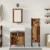 Baderomsinnredningssett med dør 3 pcs Brun 33 x 33 x 120.5 cm