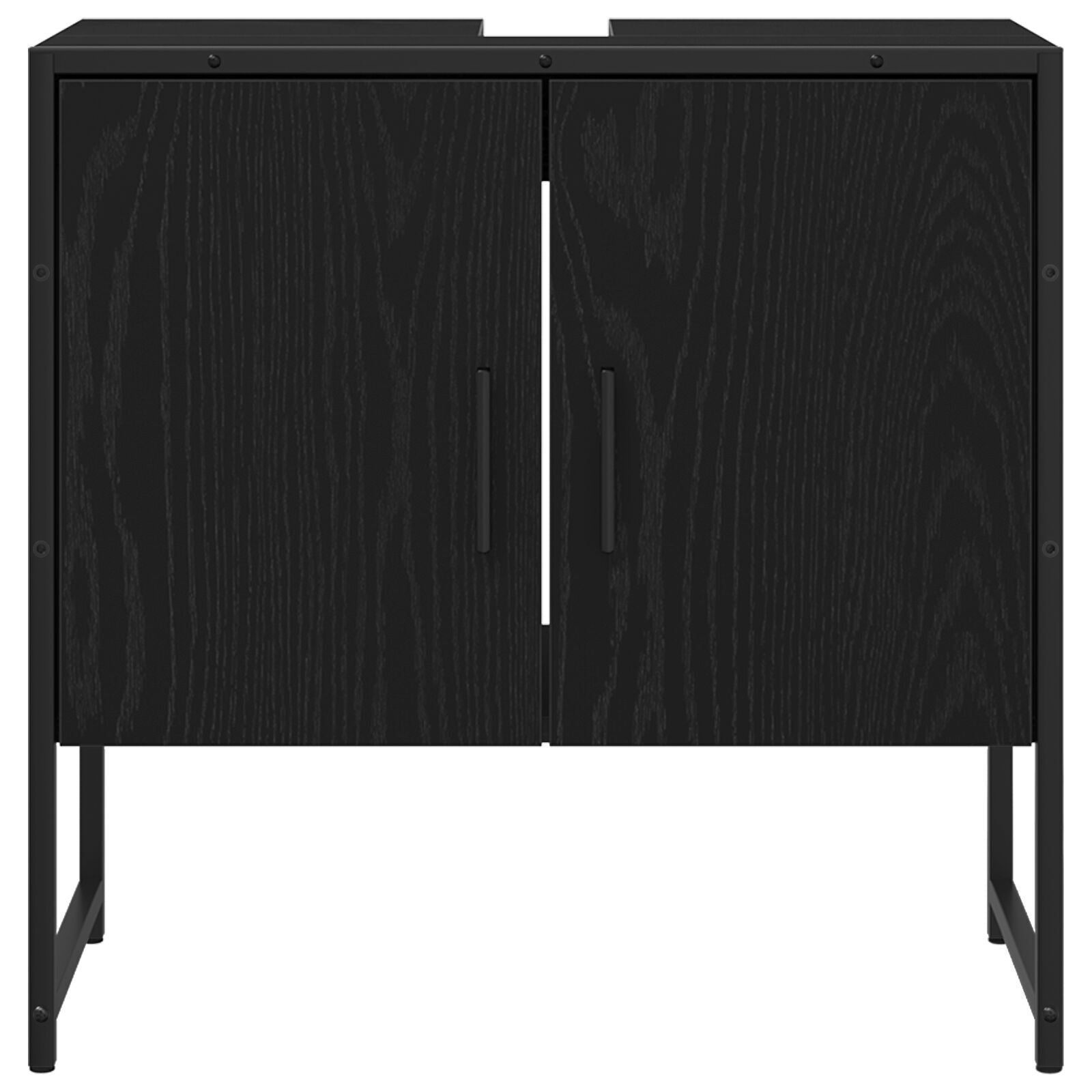 Baderomsinnredningssett med dør 3 pcs Svart 33 x 33 x 102.5 cm