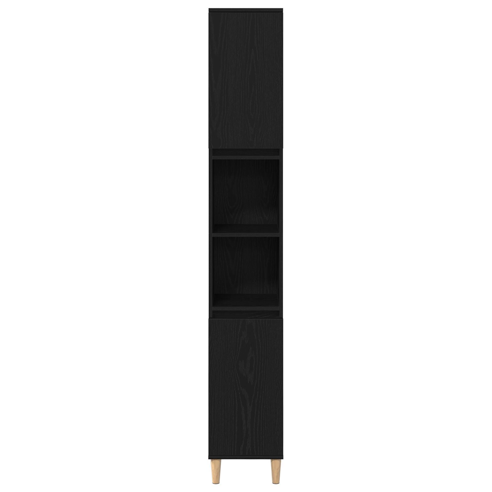 Baderomsinnredningssett med skuff 3 pcs Svart 30 x 30 x 180 cm