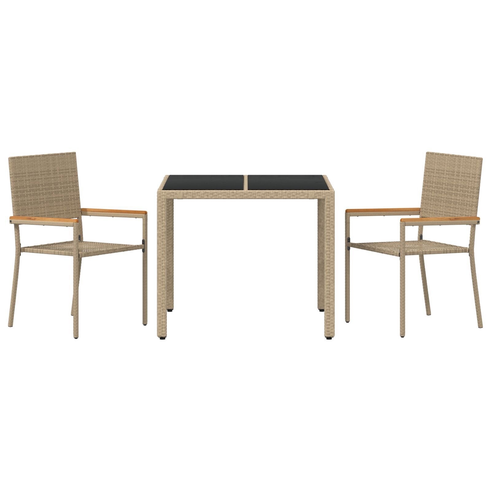 Hage Spisegruppe 3 pcs Beige 90 x 90 x 75 cm polyrotting