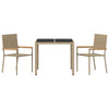 Hage Spisegruppe 3 pcs Beige 90 x 90 x 75 cm polyrotting