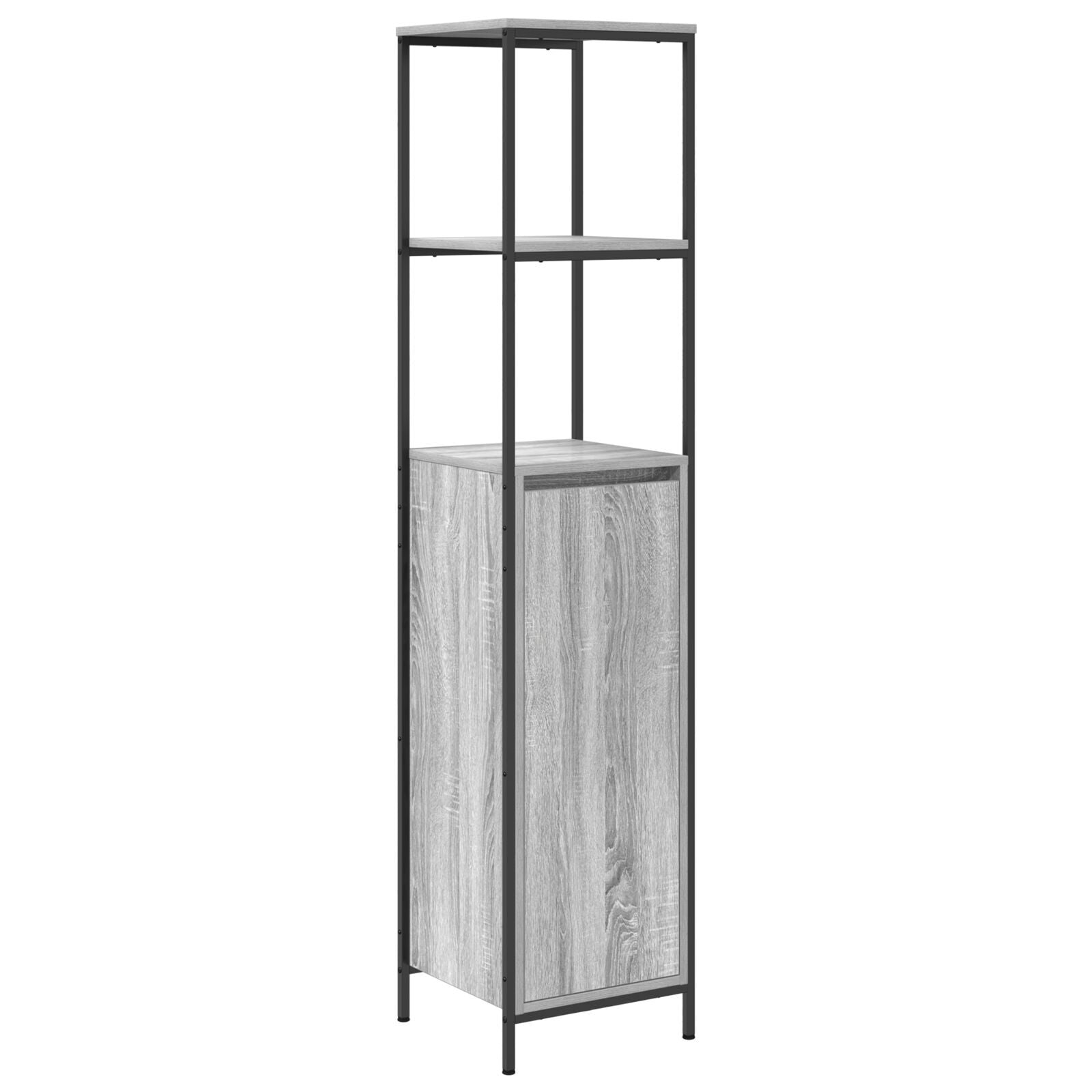 Baderomsinnredningssett med hylle 5 pcs Grå 76,5 x 35 x 95 cm