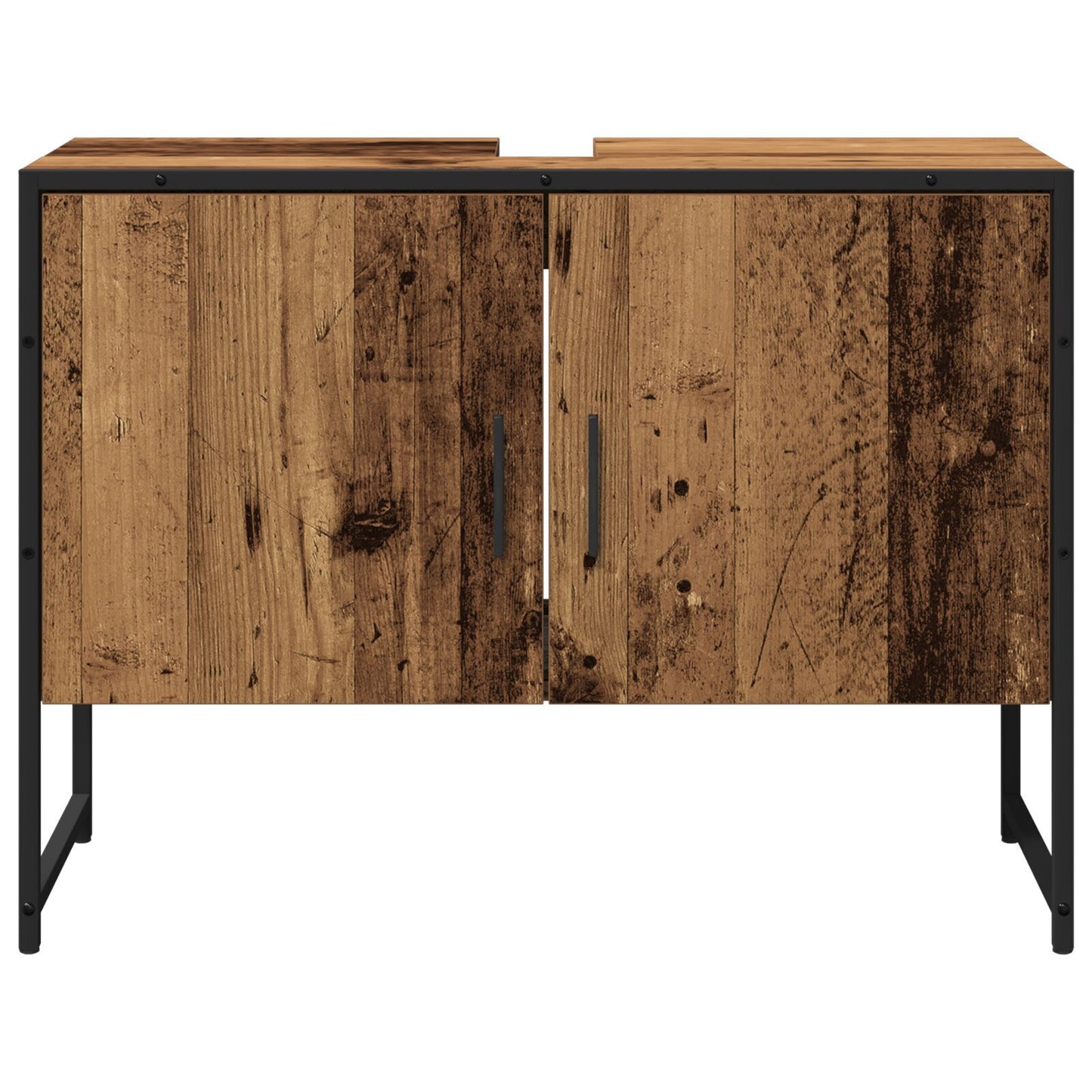 Baderomsinnredningssett Veggmontert 2 pcs Brun Konstruert tre