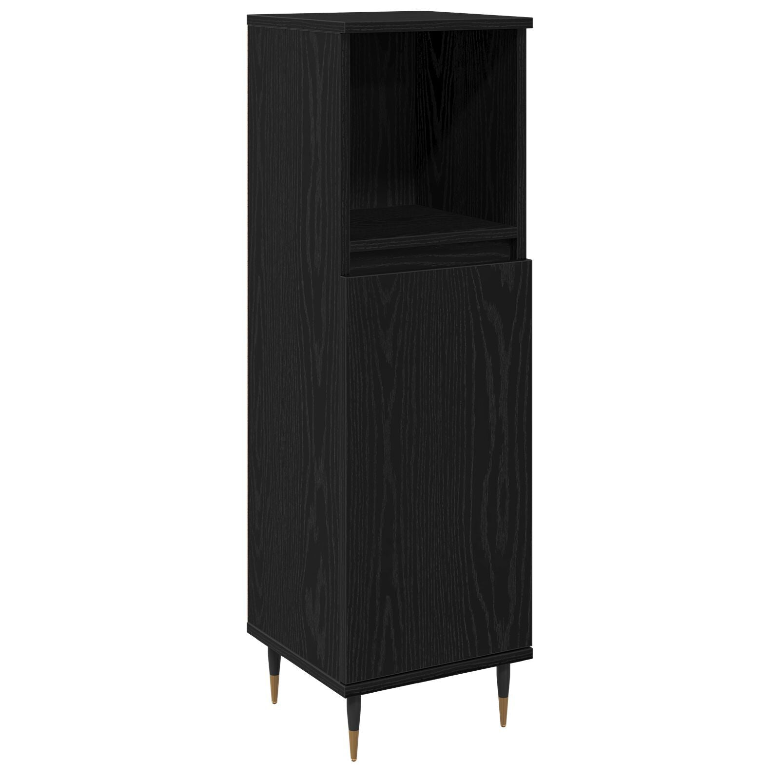 Baderomsmøbelsett med lagring 3 pcs Svart Eik 30 x 30 x 190 cm