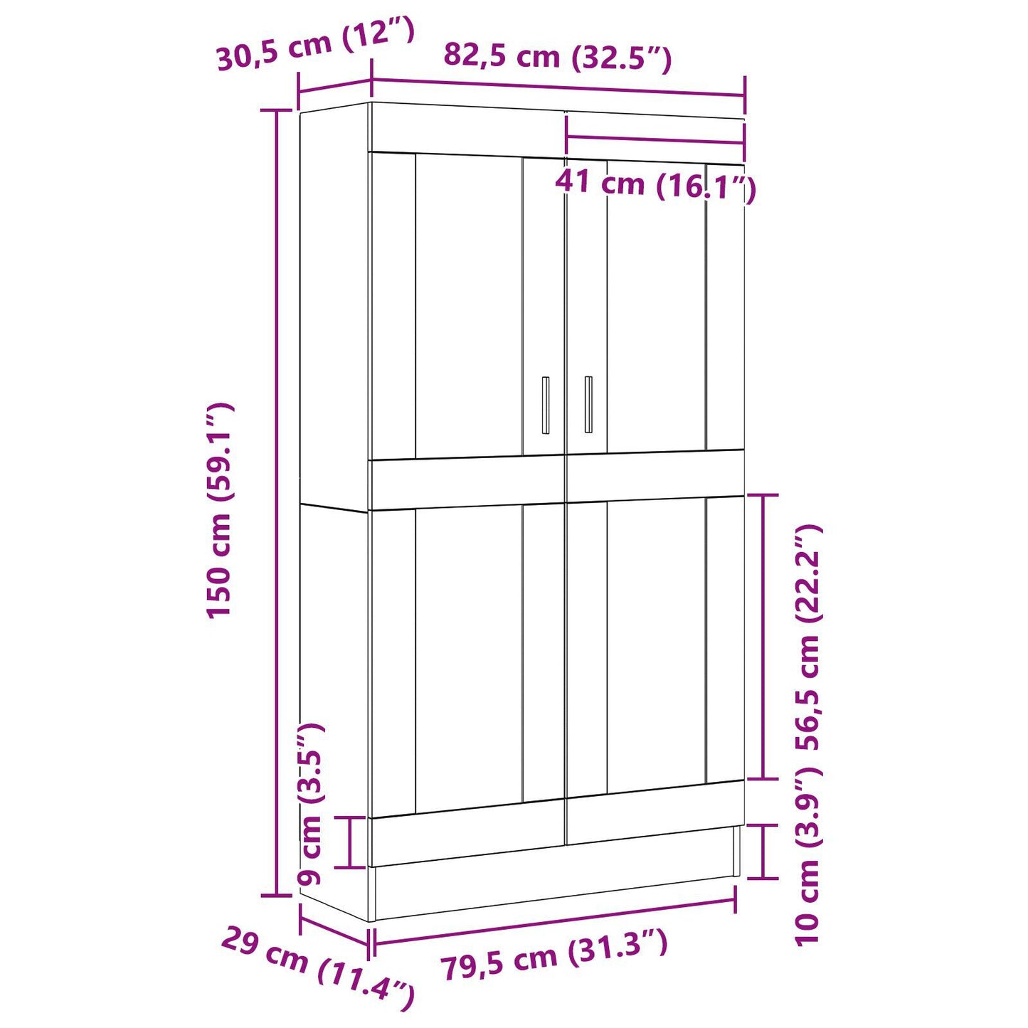 Bokskap 4 nivåer 82,5 x 30,5 x 150 cm Konstruert tre Svart Eik