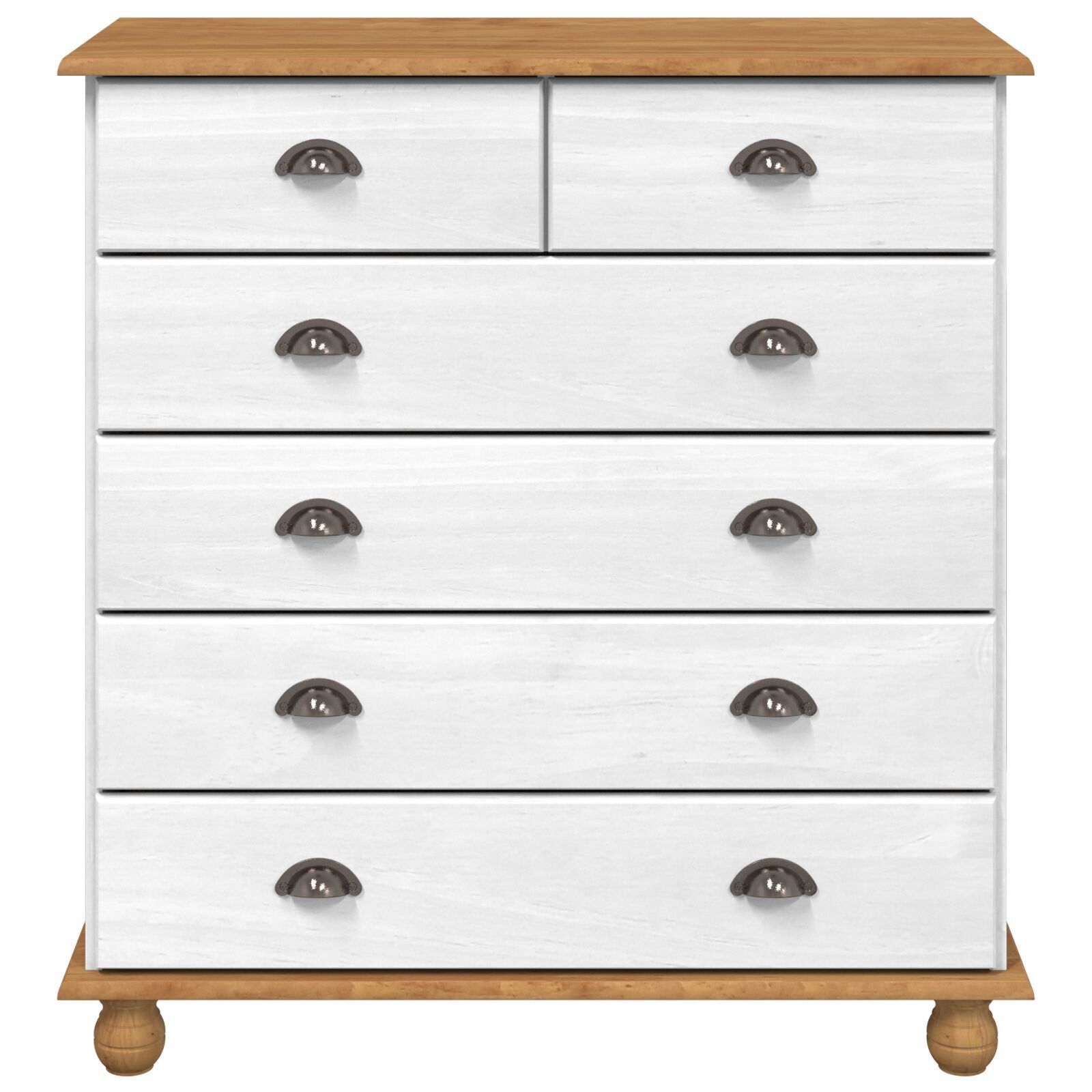 Skap med skuffer Hvit 91 x 40 x 95.5 cm Massivt furutre