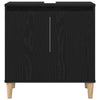 Baderomsinnredningssett med dør 3 pcs Svart 30 x 30 x 180 cm