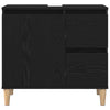 Baderomsinnredningssett med skuff 3 pcs Svart 30 x 30 x 180 cm
