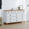 Skap med skuffer Hvit 79 x 40 x 133.5 cm Massivt furutre