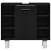 Baderomsinnredningssett med dør 3 pcs Svart 30 x 30 x 179.5 cm