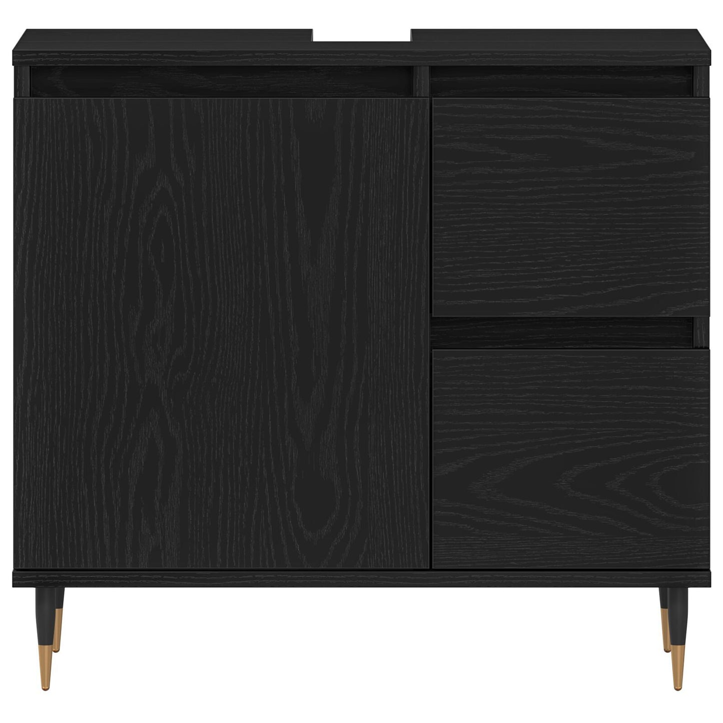 Baderomsinnredningssett 3 pcs Svart Eik 30 x 30 x 190 cm