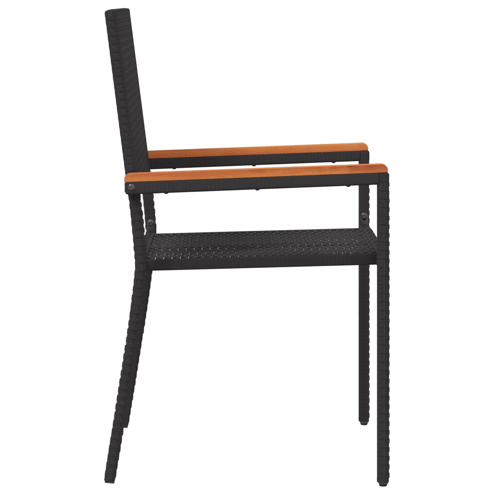 Hage stabelstoler 2 pcs Svart og Brun