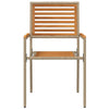 Hage stabelstoler 2 pcs Brun og Beige