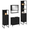 Baderomsinnredningssett med dør 4 pcs Svart 33 x 33 x 185.5 cm
