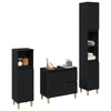 Baderomsinnredningssett med skuff 3 pcs Svart 30 x 30 x 180 cm