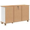 Skap med skuffer Hvit 79 x 40 x 133.5 cm Massivt furutre