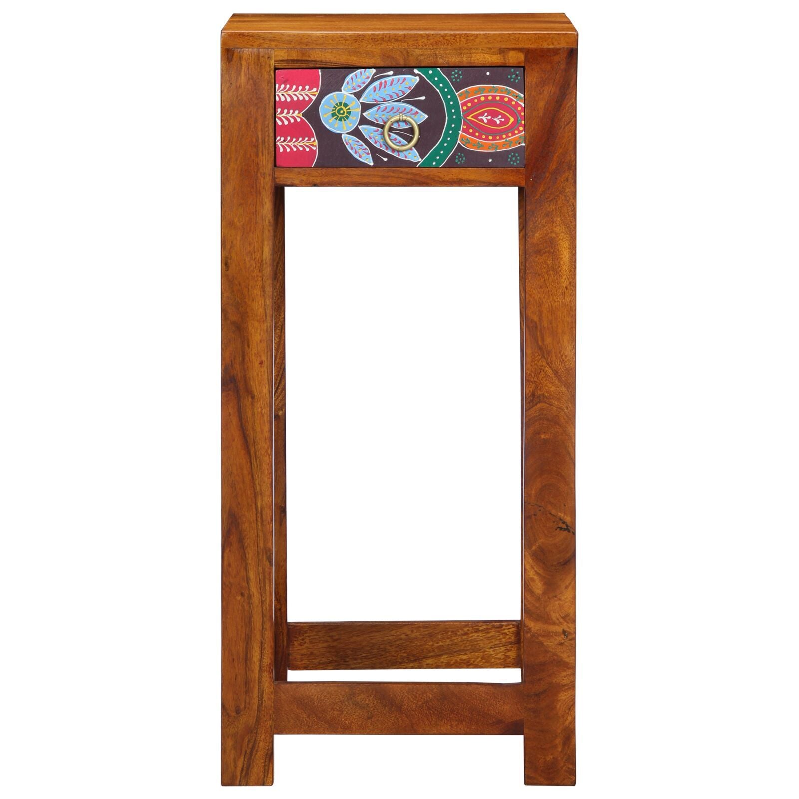 Telefonbord med skuff Brun 35 x 35 x 75 cm Massivt akasietre