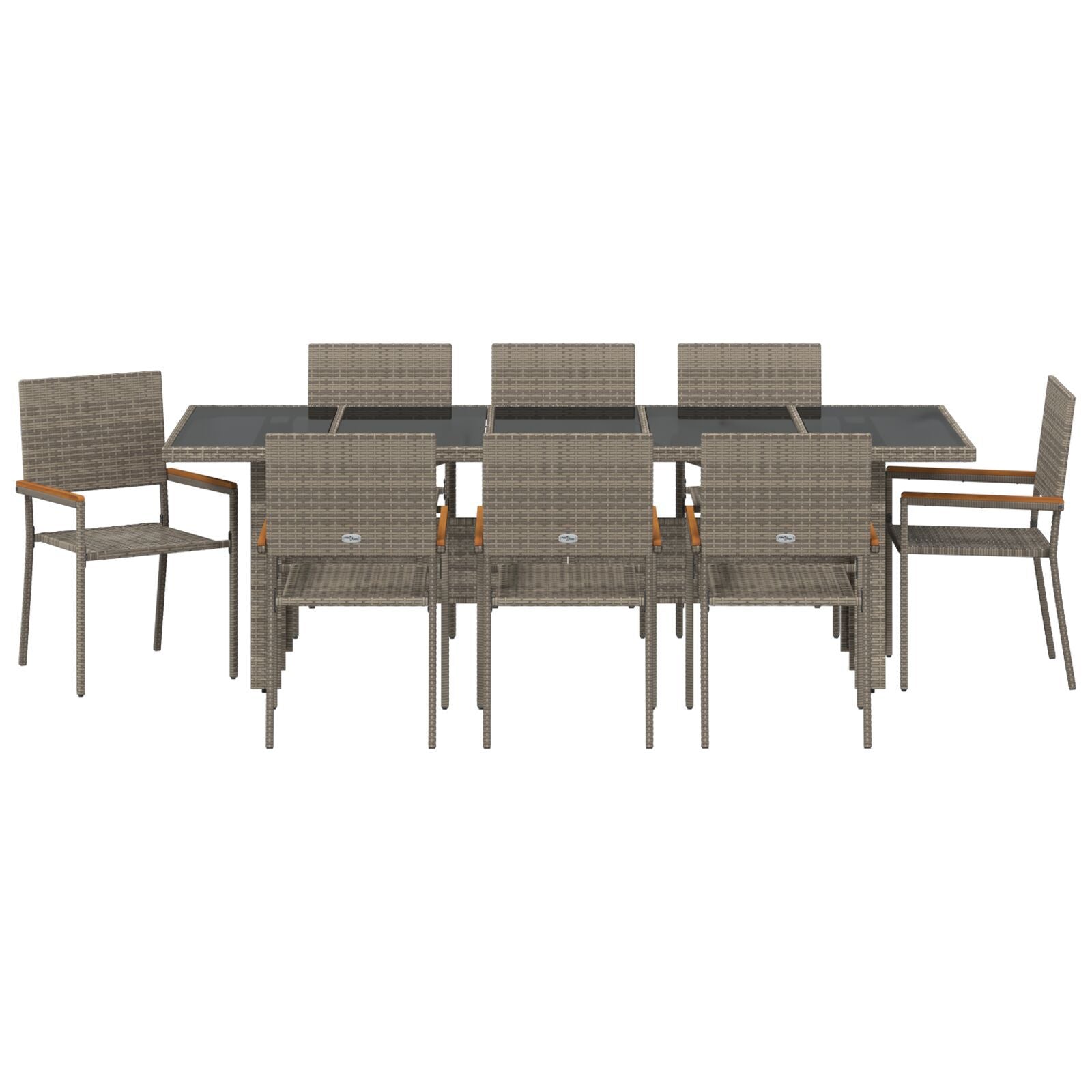 Hage Spisegruppe 11 pcs Beige Poly rattan