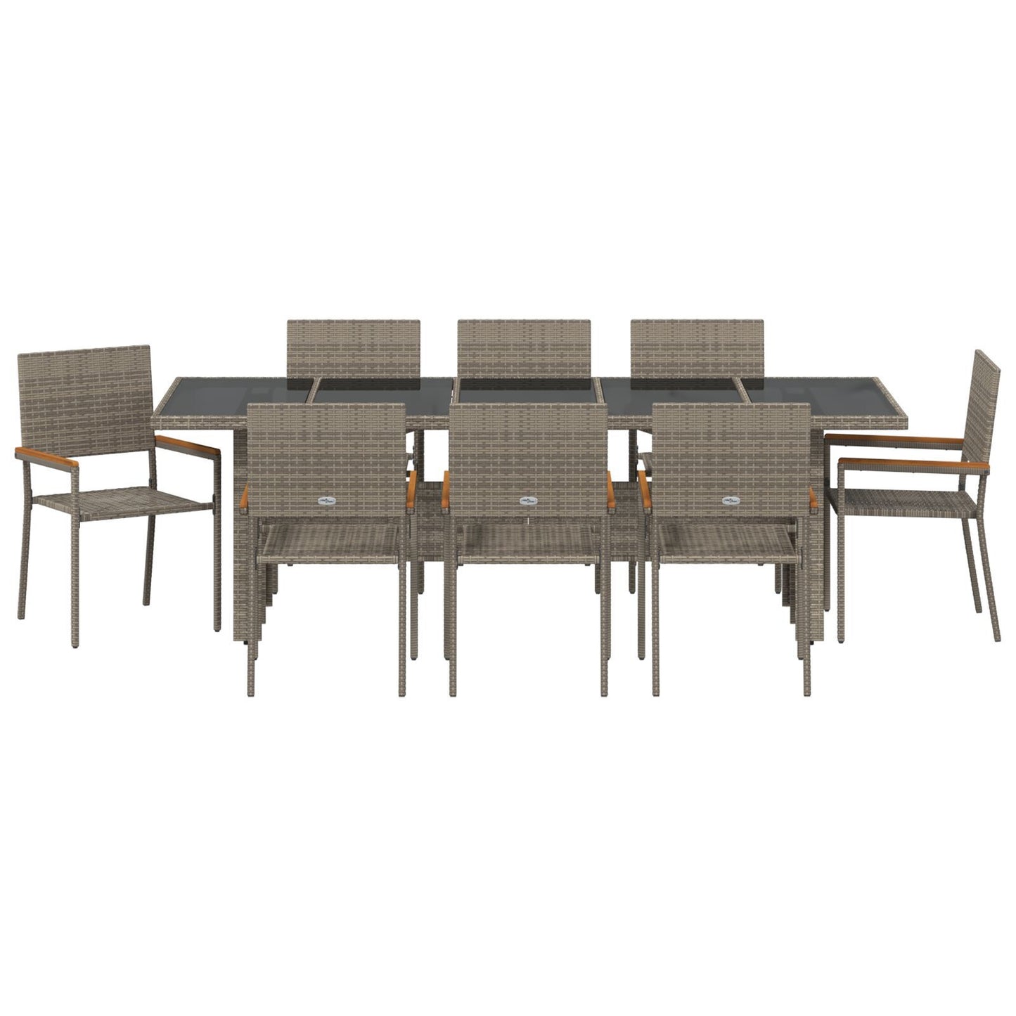 Hage Spisegruppe 9 pcs Beige polyrotting