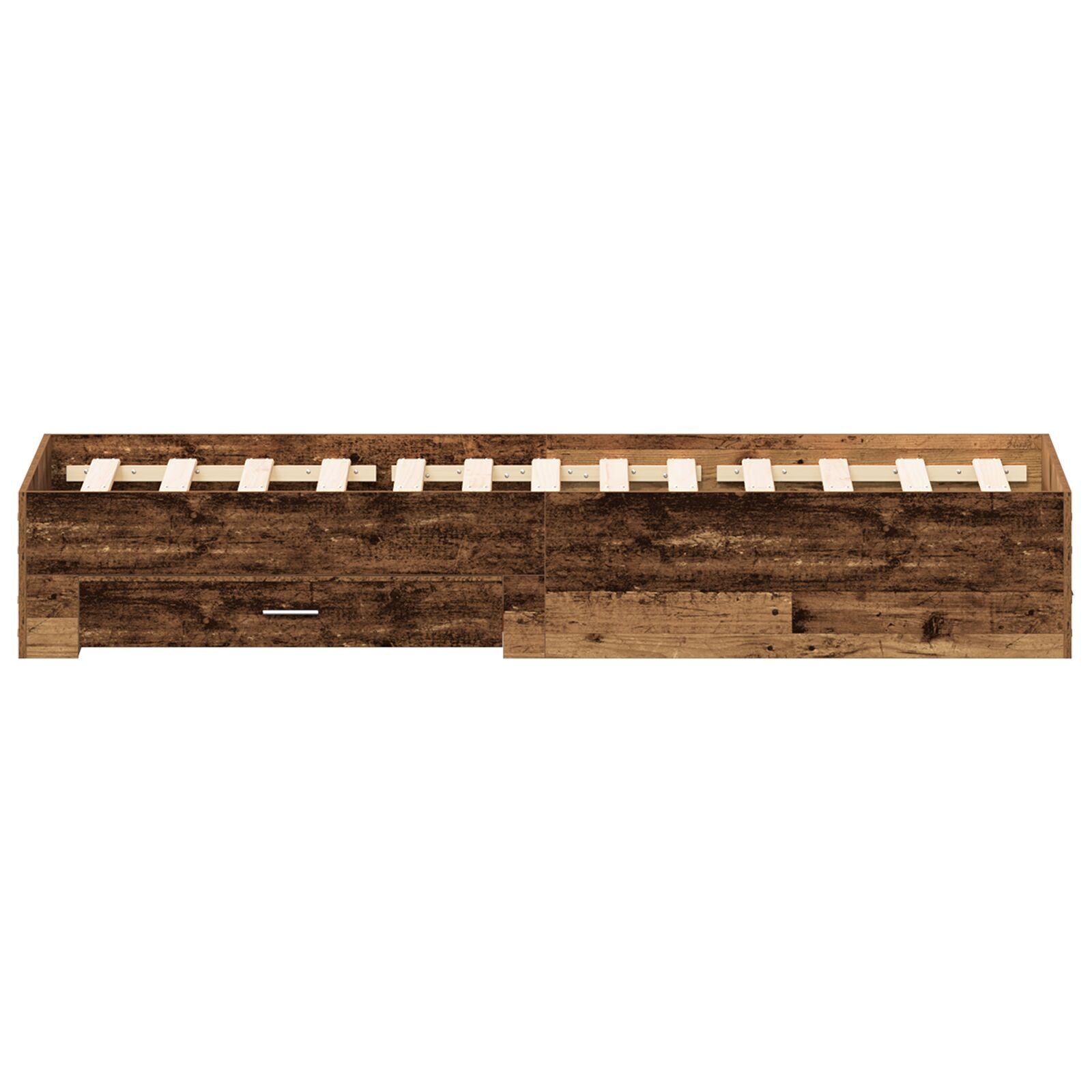 Sengestamme med skuff Gamle tre 120 x 190 cm Konstruert tre