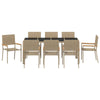 Hage Spisegruppe 9 pcs Beige 190 x 90 x 75 cm polyrotting