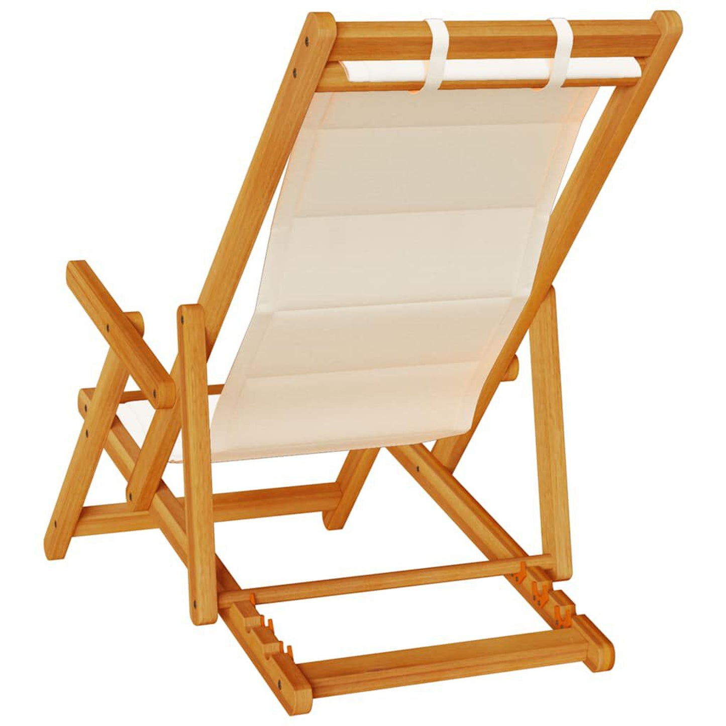 Strandstol med pute 2 pcs Brun Solid akasietre