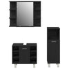 Baderomsinnredningssett med hylle 3 pcs Svart 30 x 30 x 99.5 cm
