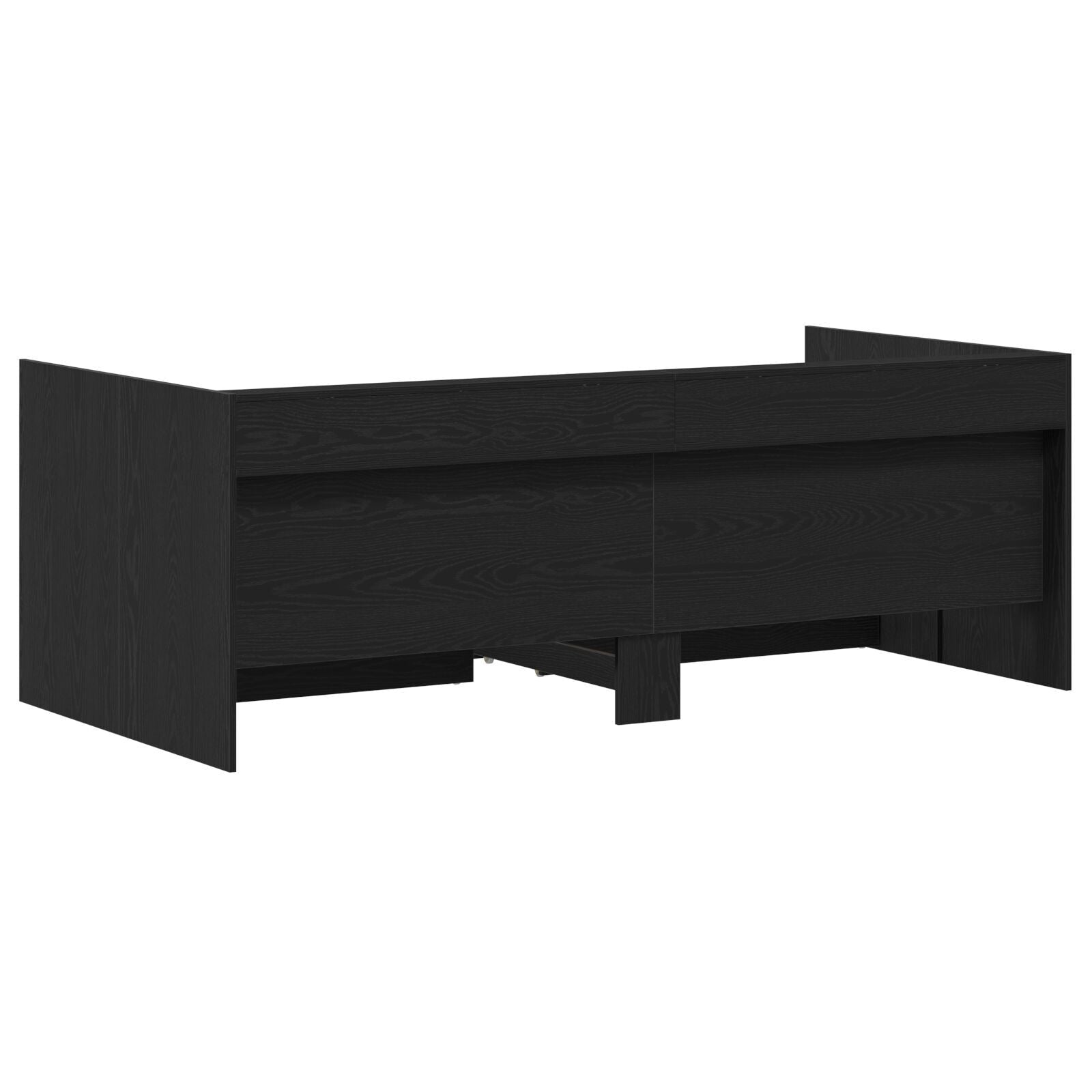 Dagseng med skuff med lagring Grå 90 x 200 cm Konstruert tre