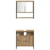 Baderomsinnredningssett med dør 3 pcs Brun 33 x 33 x 120.5 cm