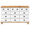 Skap med skuffer Hvit 79 x 40 x 133.5 cm Massivt furutre