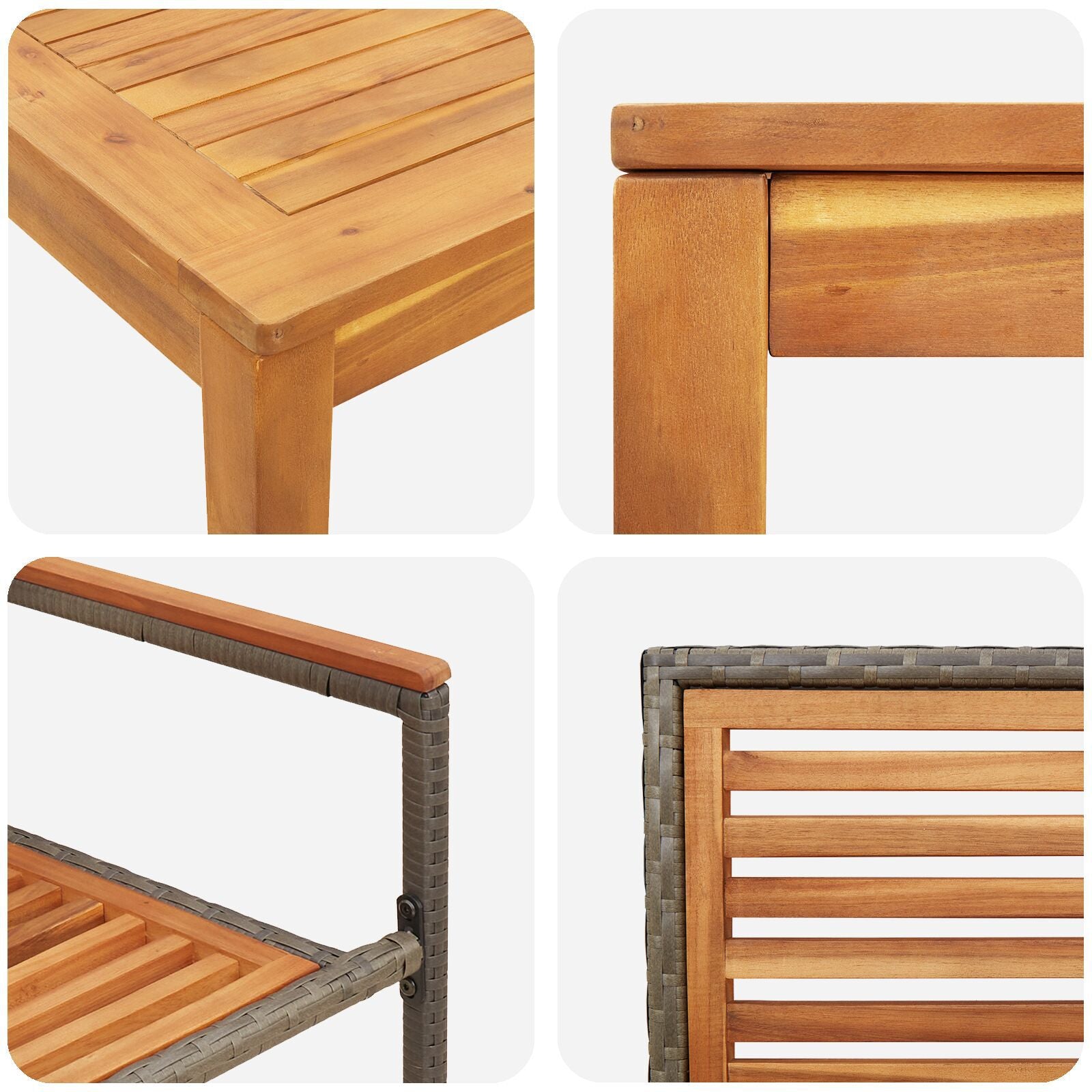 Hage Spisegruppe 3 pcs Grå Poly rattan