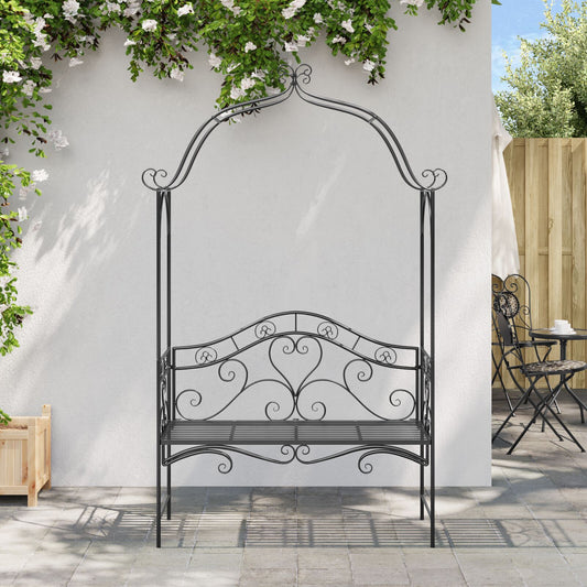 Hagebenk Svart 121 x 48 x 200 cm Stål