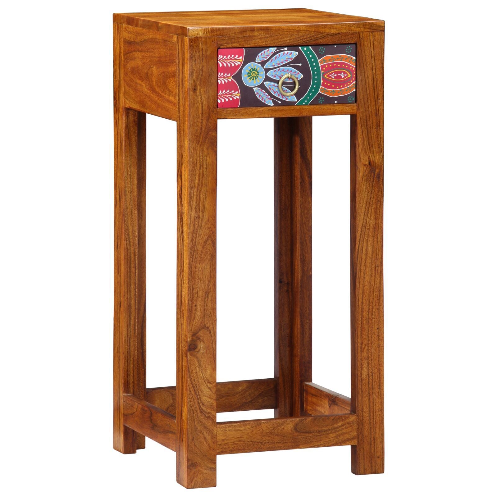 Telefonbord med skuff Brun 35 x 35 x 75 cm Massivt akasietre
