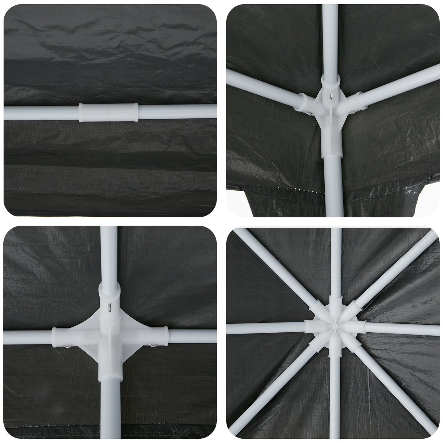 Partytelt Antrasitt 800 x 400 x 266 cm Polyetylen og Stål