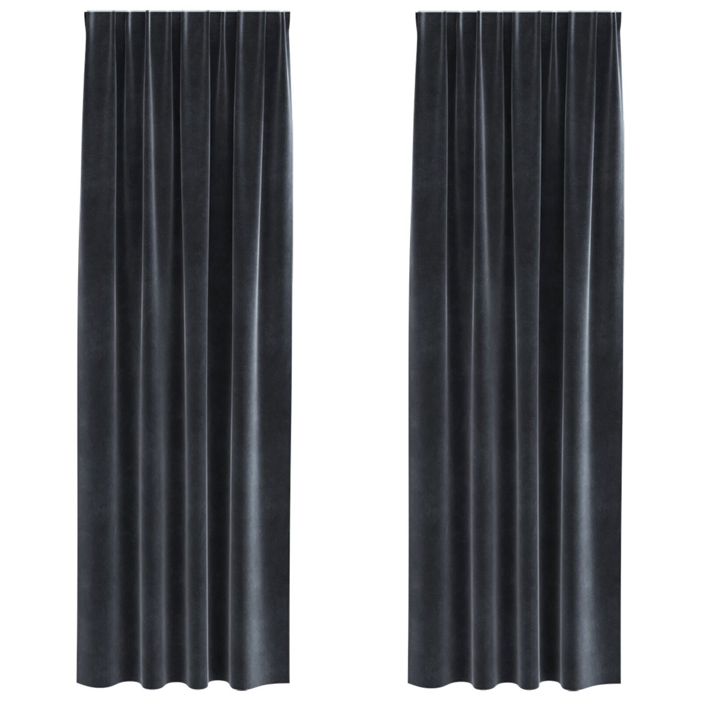 Blendingsgardiner 2 pcs Mørkegrå 140 x 225 cm Fløyel