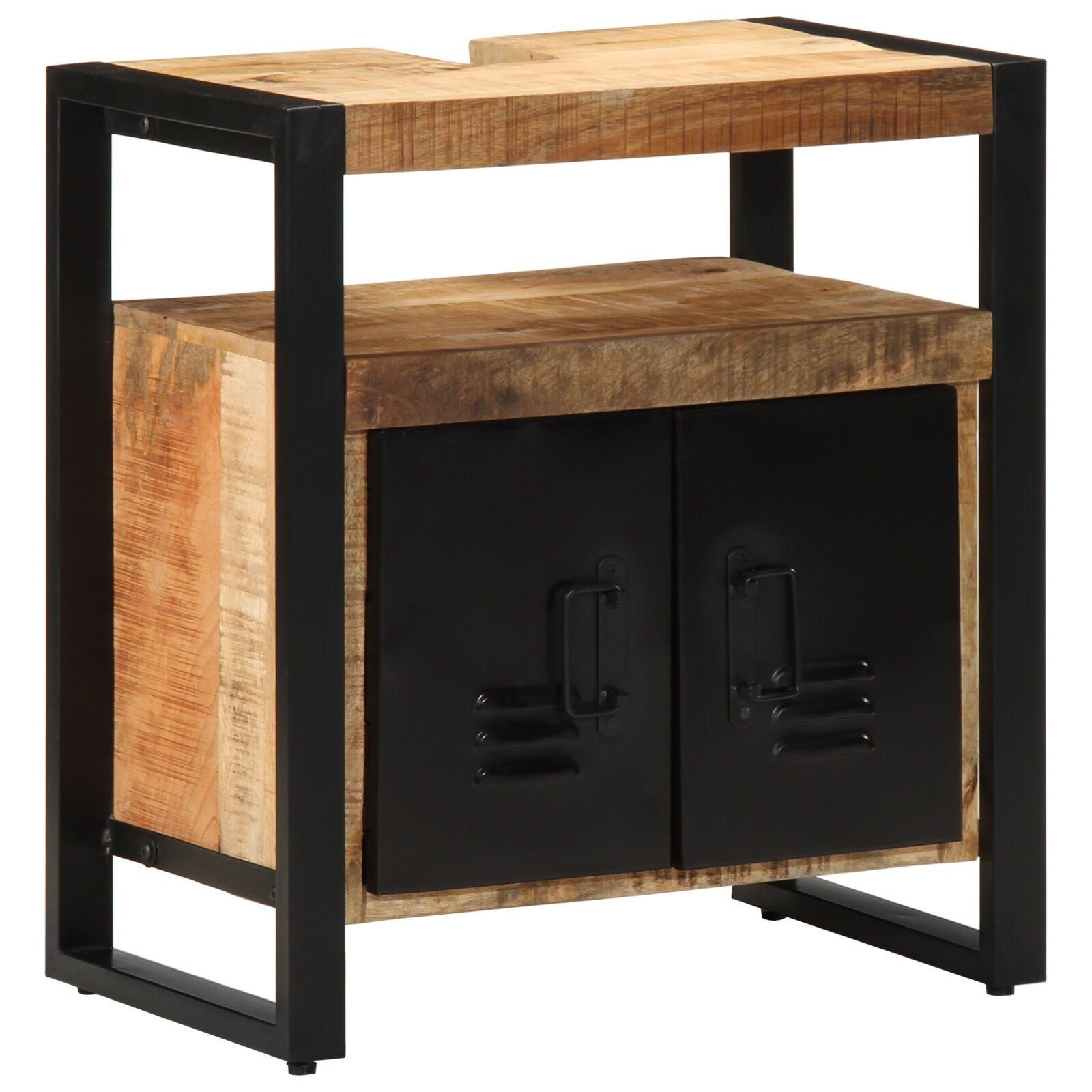 Baderomskap med hylle Brun 55 x 35 x 60 cm Massivt mangotre