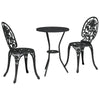 Hage Bistro Sett 3 pcs Svart Aluminium