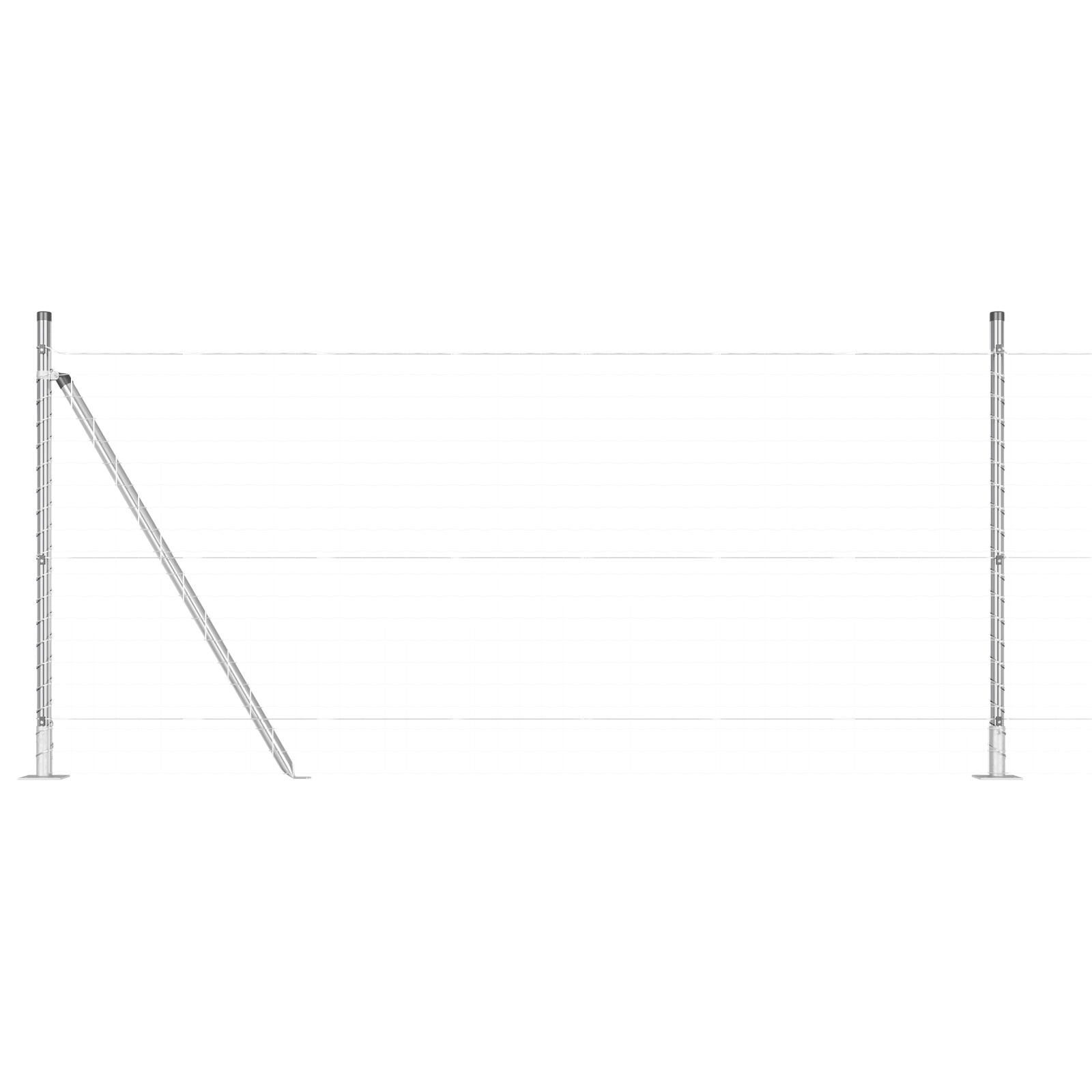 Gjerde stolper Sett med 52 Galvanisert stål 3,2 x 3,2 x 110 cm