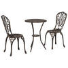 Hage Bistro Sett 3 pcs Bronse Aluminium