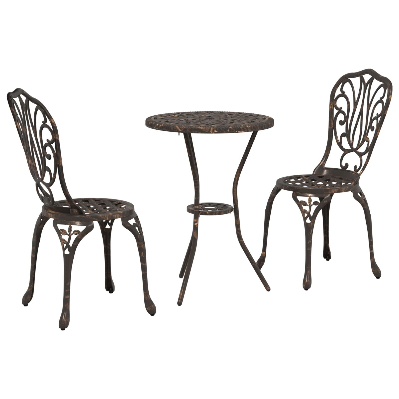 Hage Bistro Sett 3 pcs Bronse Aluminium