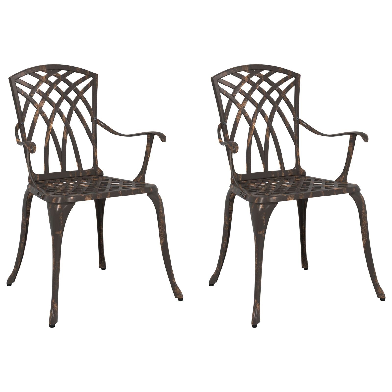 Hage Stol 2 pcs Bronse 55 x 56.5 x 91cm Aluminium